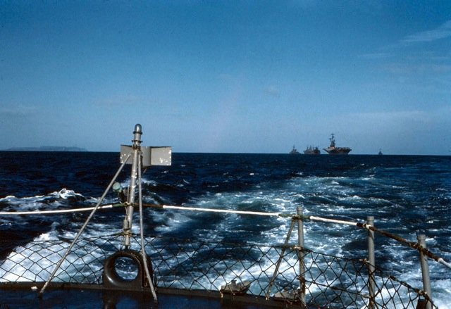 Photo - Looking Astern From USS NEW at sea carrier duty 1962
